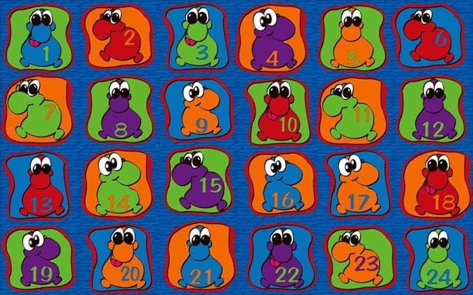 KIDCARPET.COM Cute Little Creatures Nylon Area Rug, 4' x 6', Multicolored, Educational Classroom Rug, Kids Learning Play Mat | Area Rug for Bedroom or Playroom