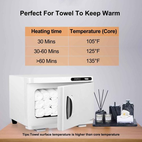 HSONBIUTY Electric Towel Warmer, Hot Towel Warmer, Professional Towel Warmer Cabinet, 8L Capacity, Hot Towel Cabinet for Spa, Beauty, Salon Use (White)