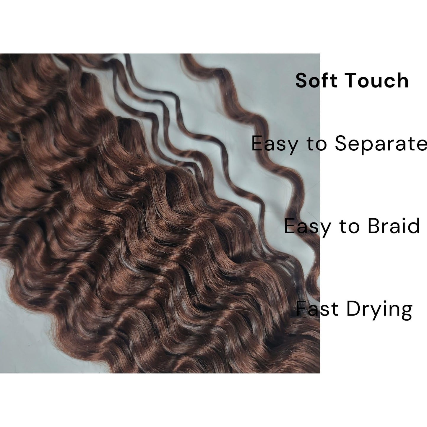 Chocolate Brown Braiding Hair Pre stretched for Boho Braids Pre stretched Boho Braiding Hair