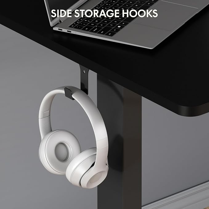 FLEXISPOT EN1 One-Piece Standing Desk 48 x 24 Inches Electric Stand Up Desk for Home Office (Black Frame + 48" Black Top)
