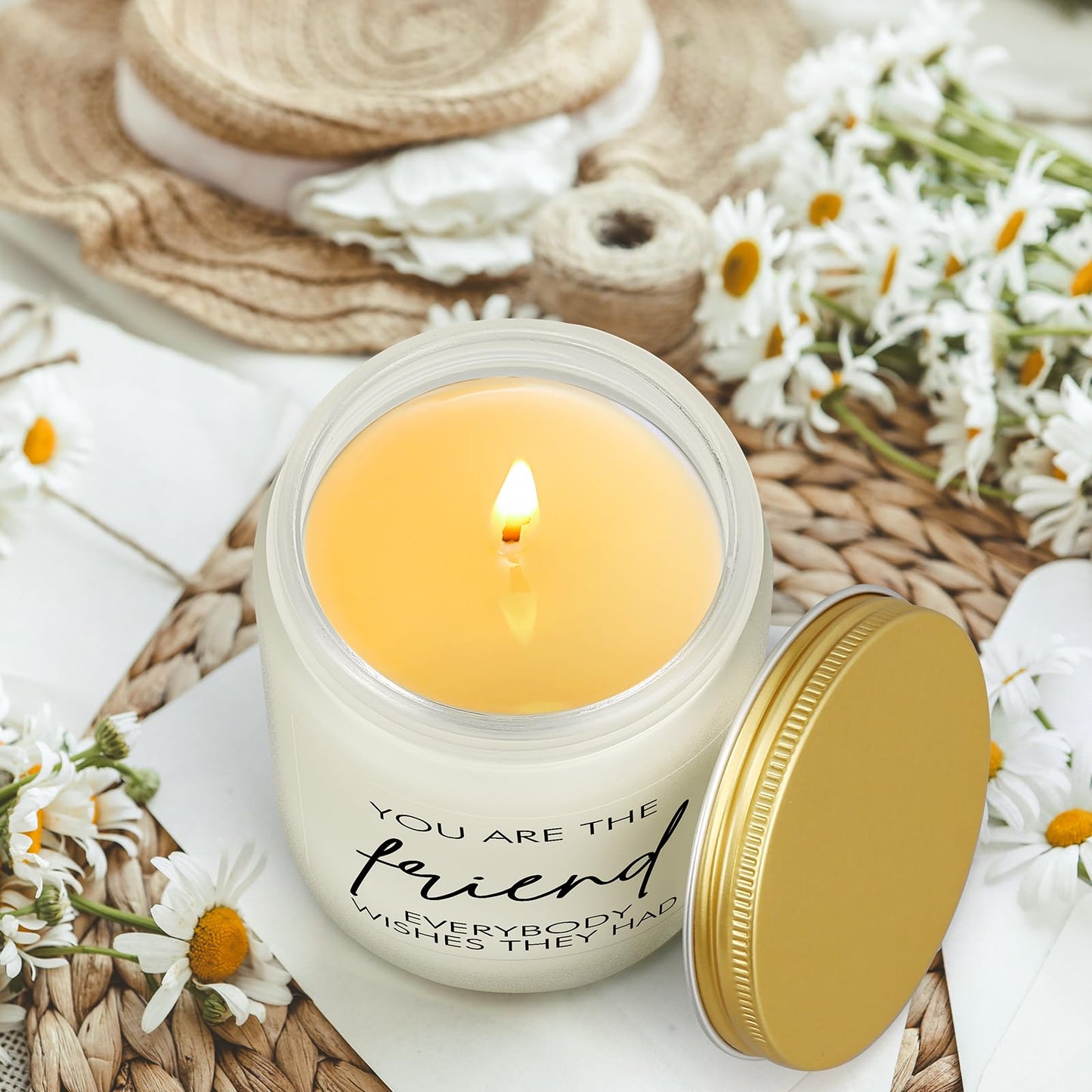 Best Friend Candles Gifts for Women, Birthday Christmas Gift for Female, Friendship Gifts Idea for Women Friends, Bestie, BFF, Soul Sister, Funny Present for Man Woman, Lavender Scented Soy Wax Candle