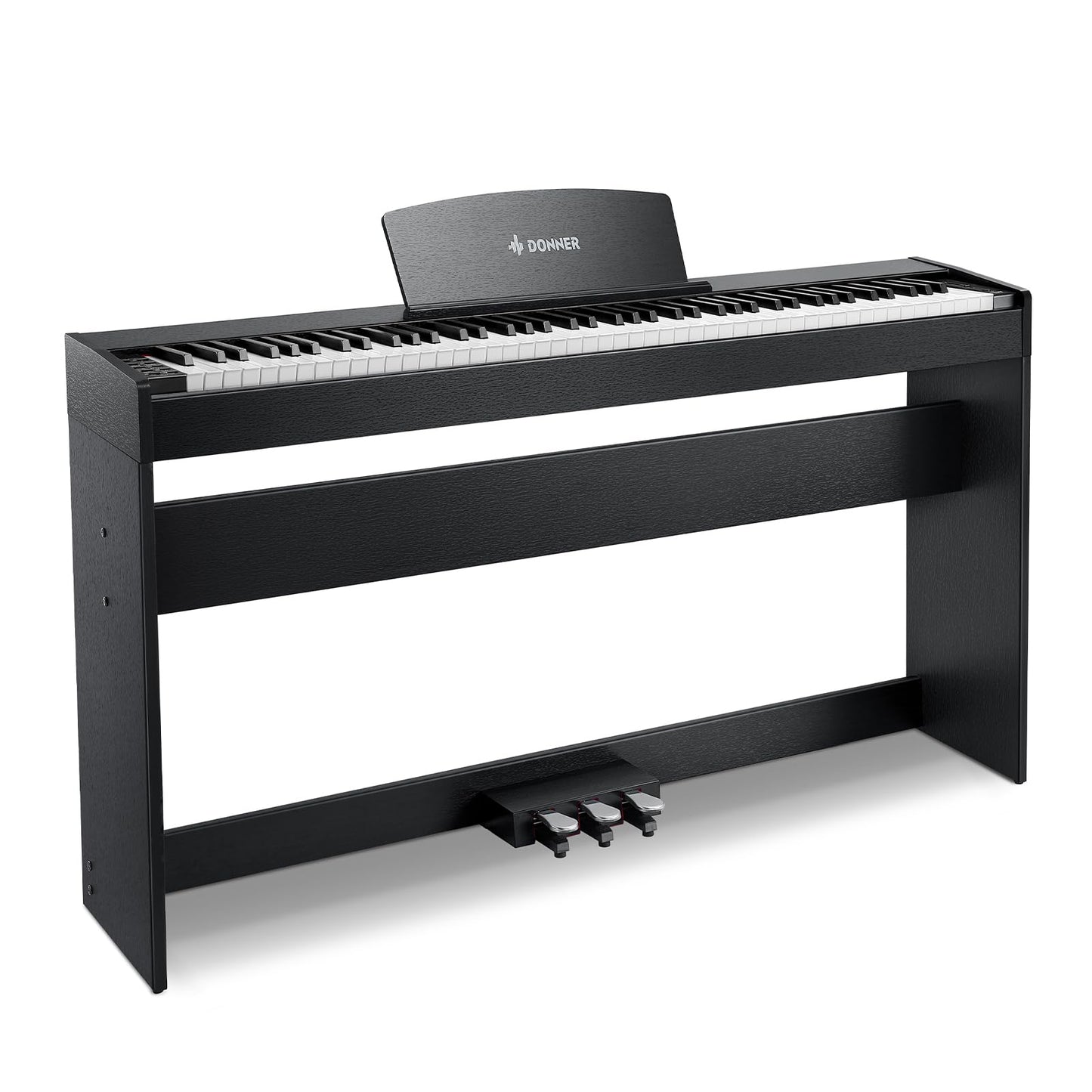 Donner DDP-50 Weighted Digital Piano 88 key Keyboard for Beginner, Full Size Electric Piano Keyboard with Furniture Stand and 3 Pedal Unit