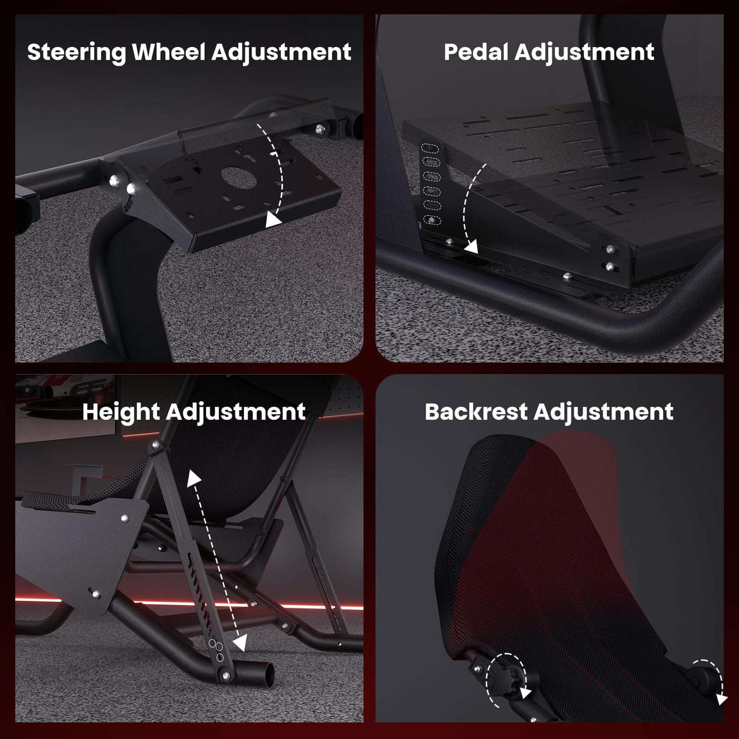 RACGTING Racing Simulator Cockpit with Seat for Logitech G29, G923, G PRO,RS50, Fanatec, MOZA R3, R9, R12 - Adjustable Sim Racing Cockpit with Shifter Mount for Immersive Racing Sim Setup