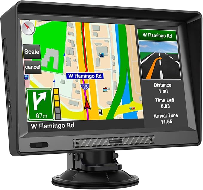 AWESAFE GPS Navigator for Car,Latest 2025 Map,9 inch Touch Screen Real Voice Spoken Navigation System for Cars, Vehicle GP...