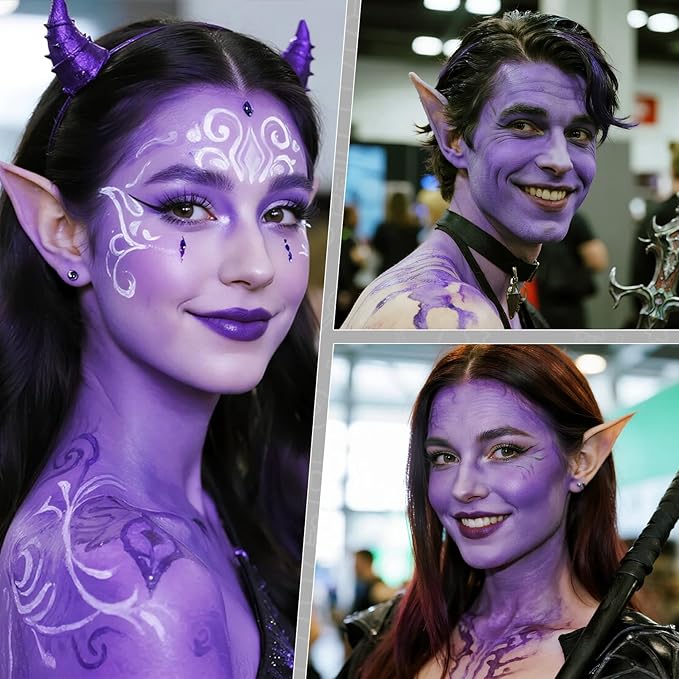 Purple Face Paint, Water Based Facepaint, Non Toxic Purple Body Paint, High Pigment Face Painting for Halloween, Easter, Themed Parties, Cosplay 1.06 Oz.