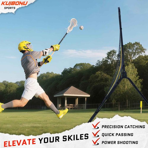 KuiBonu Lacrosse Rebounder, 5x7ft Volleyball Rebounder Net with 5 Bounce Back Angles, Neon Target and Lacrosse Ball, Rebounder for Volleyball Lacrosse Baseball and Soccer Practice