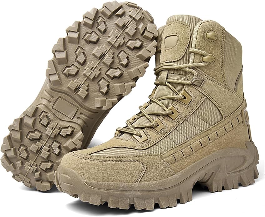 Men's Orthopedic Support Work Boots with Side Zipper, Waterproof Non Slip Lightweight Comfortable Combat Boots for Outdoo...