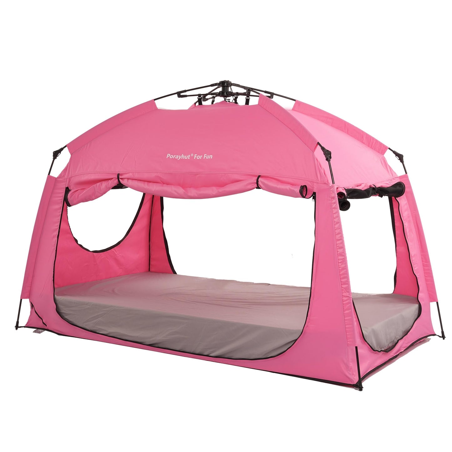 Indoor Instant Privacy Bed Tent for Sleeping,Quick Set-up Bed Canopies,Portable Bed Drapes with Large Space and 3 Doors (Pink, Full)