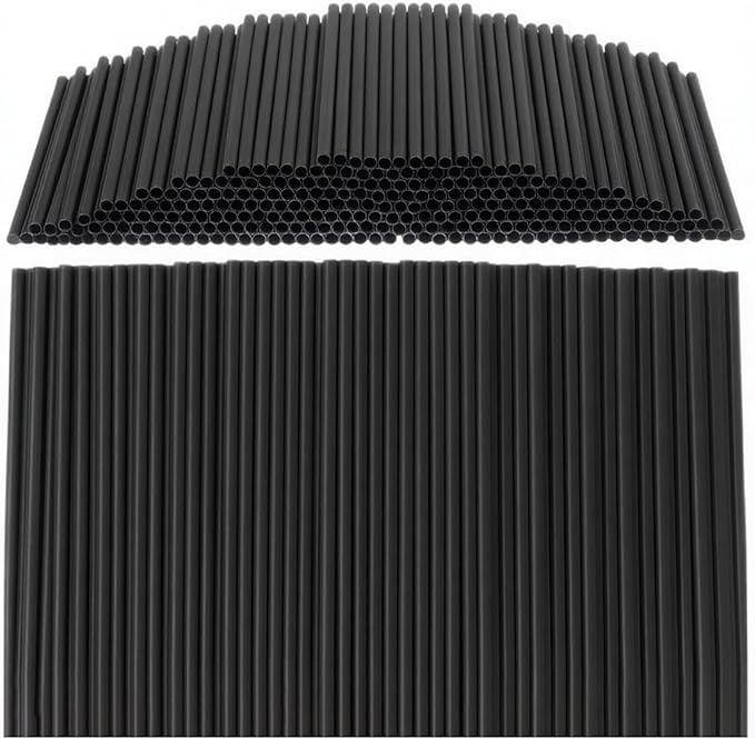 YAOSHENG [250 Count] 8.27 Inch Cocktail Stirrers Black Straws Coffee Plastic Sip Stir Swizzle Sticks for Coffee,Cocktail,P...