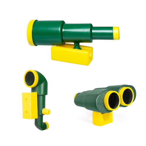 Barcaloo Playhouse Accessories for Kids, Outdoors Playground Sets for Backyards with Telescope, Periscope & Pirate Playset Binoculars Attachments, Backyard Treehouse, Jungle Gym and Swing Set