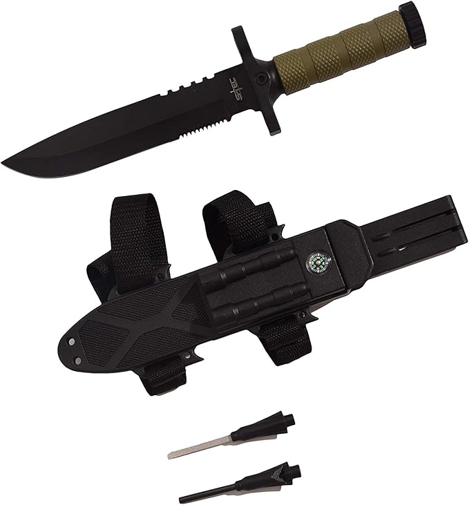 12.75" Tactical Survival Hunting Fixed Blade for Practical Use Durable Knife Bowie w Sheath