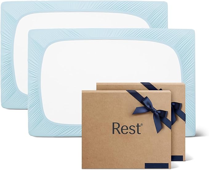 REST® Evercool®+ Cooling Fitted Sheet, Split King, Light Blue, 13’’Deep (Stretched up to 15’’) Silver Infused Cooling Bedding for Hot Sleeper and Night Sweat, for Fresh and Hygienic Sleep