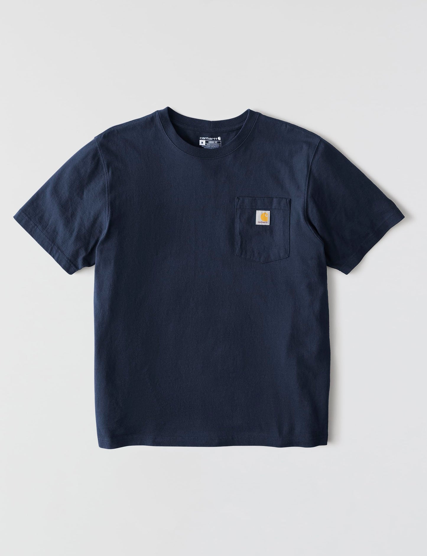 Carhartt Men's Loose Fit Heavyweight Short-Sleeve Pocket T-Shirt, Navy, Large