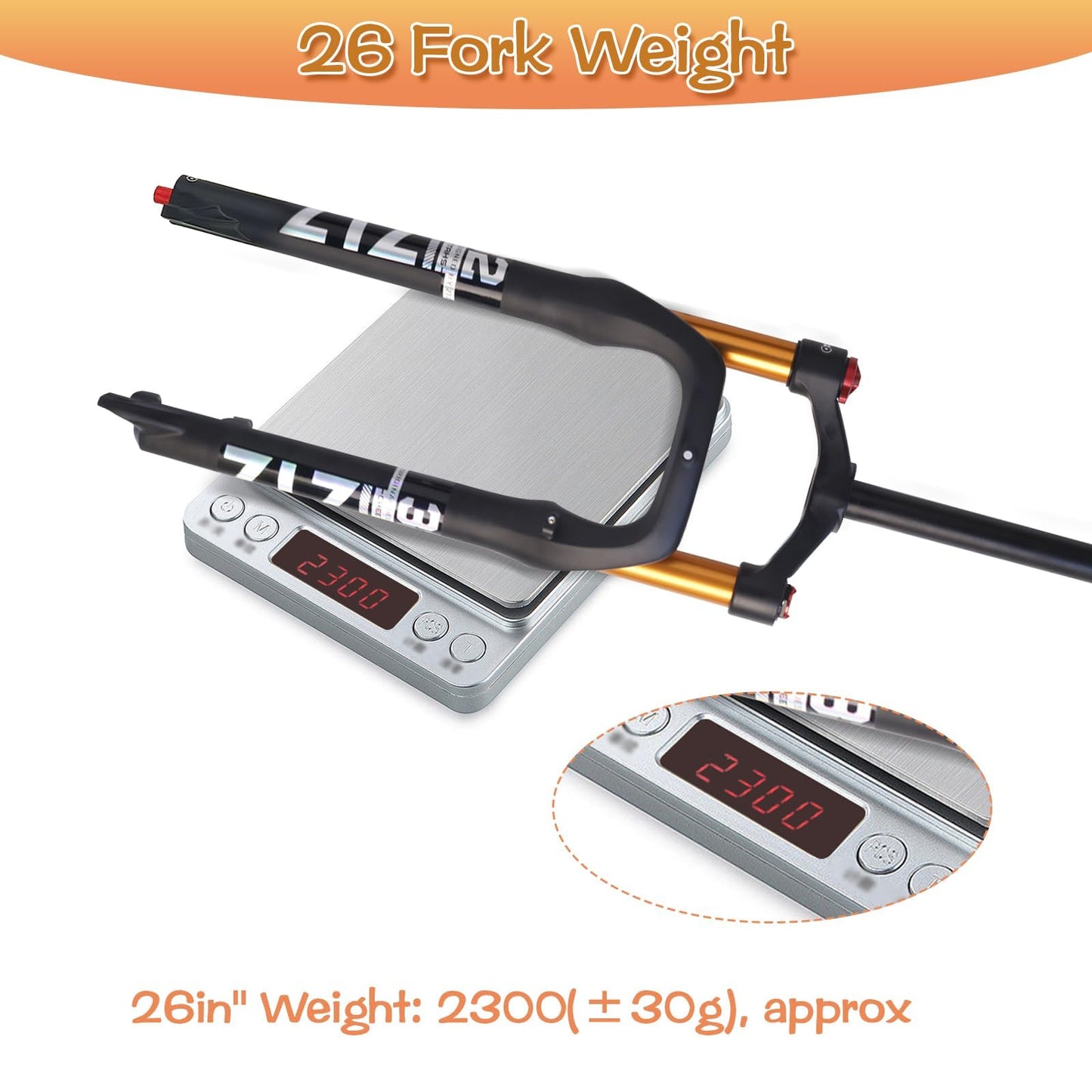 ZTZ 26 * 4.0 inch Fat Tire MTB Air Suspension Fork - Ultralight Rebound Adjustment Front Fork,120mm Travel, 135mm Spacing Hub，9mm QR，Crown Lockout， Ideal for Snow Beach XC Mountain Bikes