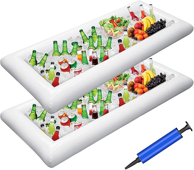 Jasonwell Inflatable Serving Bars Ice Buffet Salad Serving Trays Food Drink Holder Cooler Containers Indoor Outdoor BBQ Pi...