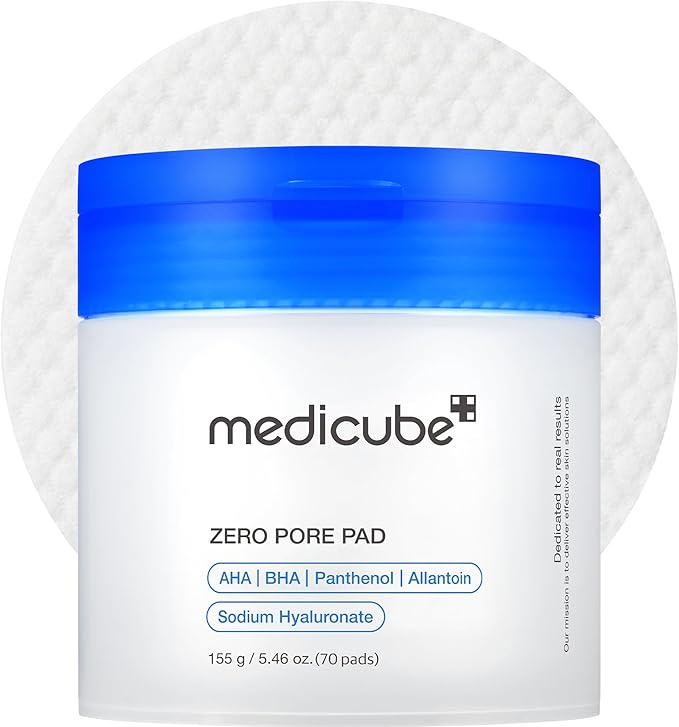 medicube Toner Pads Zero Pore Pad 2.0 | Dual-Textured Facial Pad for Exfoliation and Pore Care with 4.5% AHA Lactic Acid, ...