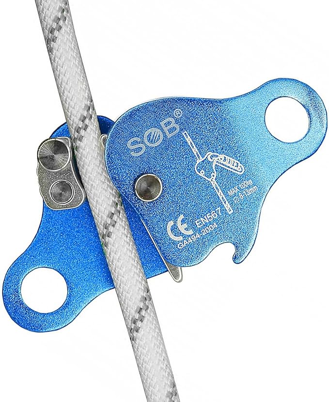 RESQT Climbing Ascender Fall Protection Belay Device - Aluminum Magnesium Alloy Rope Grab Clamp for Rock Climbing, Mountai...