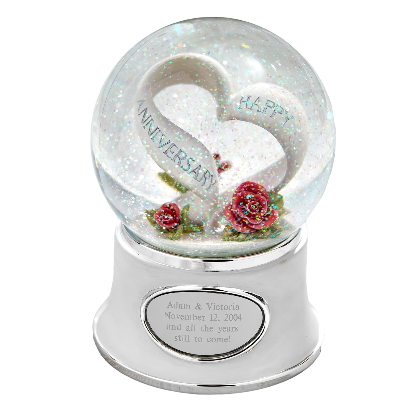 THINGS REMEMBERED Personlized Engraved Anniversary Celebration Heart Musical Snow Globe, Plays “The Anniversary Song” Music, Beautiful and Unique Gift (Free Customization)