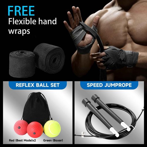 THE LOFT 7 DESIGN Mr Boxing King Punching Bag Set for Adults 4ft Heavy Boxing Bag Set 80 Lb Capacity, Unfilled Training Bag for Home Gym Set Kickboxing MMA Karate Martial Arts