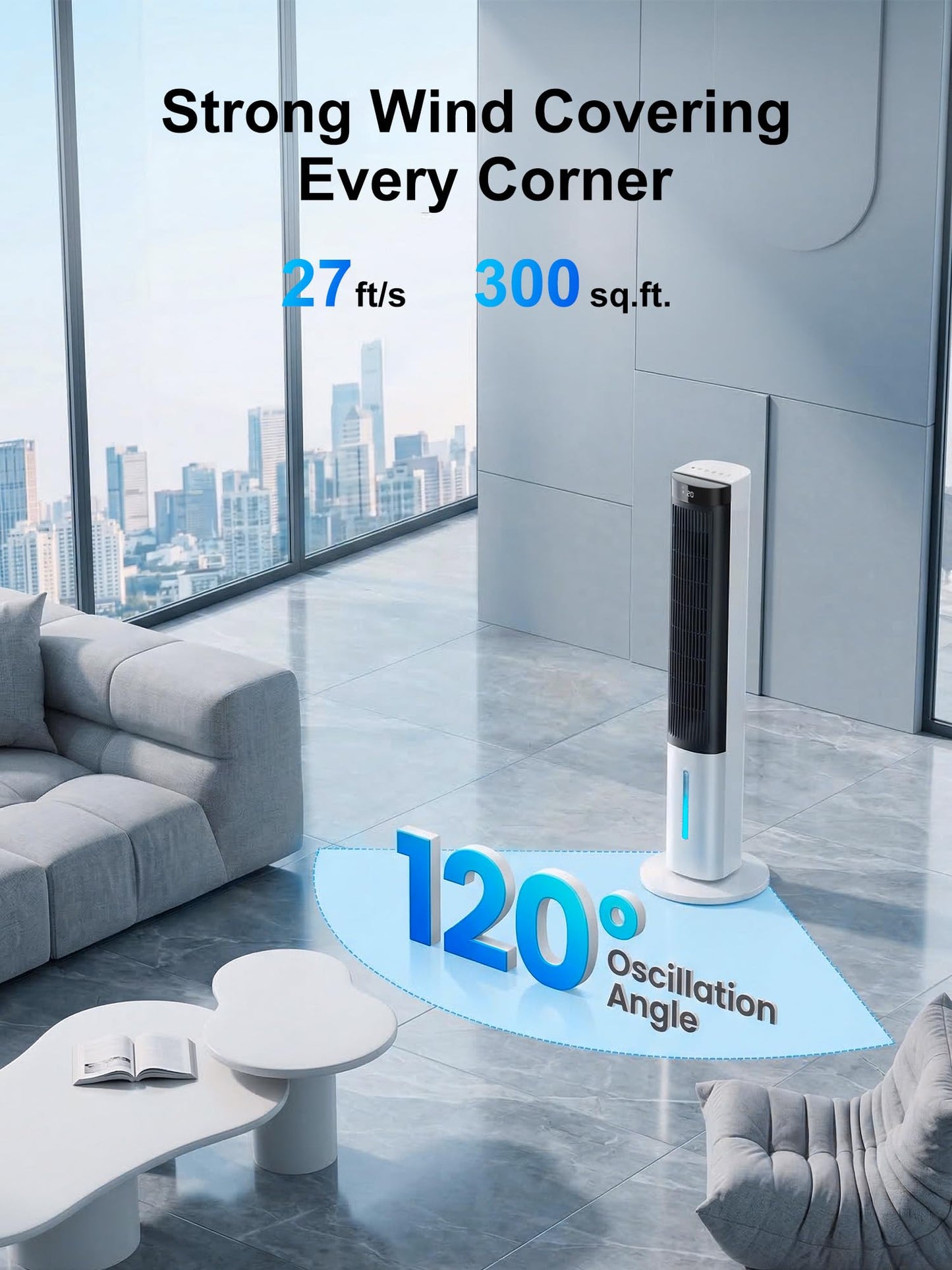 MEPTY Evaporative Air Cooler, 40" Windowless Portable Air Conditioners with 24H Timer, Cooling Fans that Blow Cold Air, 3 Speeds, 4 Modes, Remote,120°Oscillation, Swamp Cooler for Indoor Room Bedroom