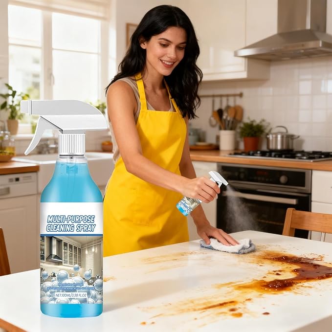 Grease Cleaner, Degreaser Spray, Heavy Duty Kitchen Grime Remover with Fast Action Formula, Cleaning Solution with Easy Spray Nozzle, Household Cleaner for Window Glass Bathroom Toilet Furniture