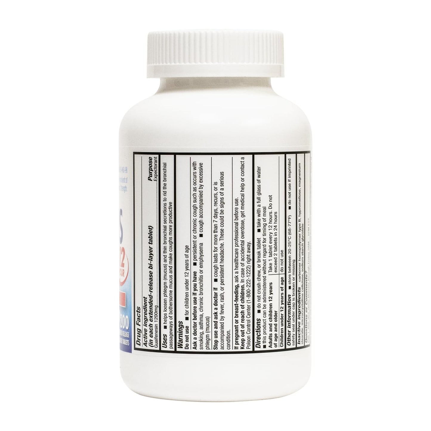 HealthA2Z® Mucus Relief | Guaifenesin 1200 mg | 12 Hour | Expectorant | Relieves Chest Congestion | Thins and Loosens Mucus (200 Tablets) (Pack of 2)