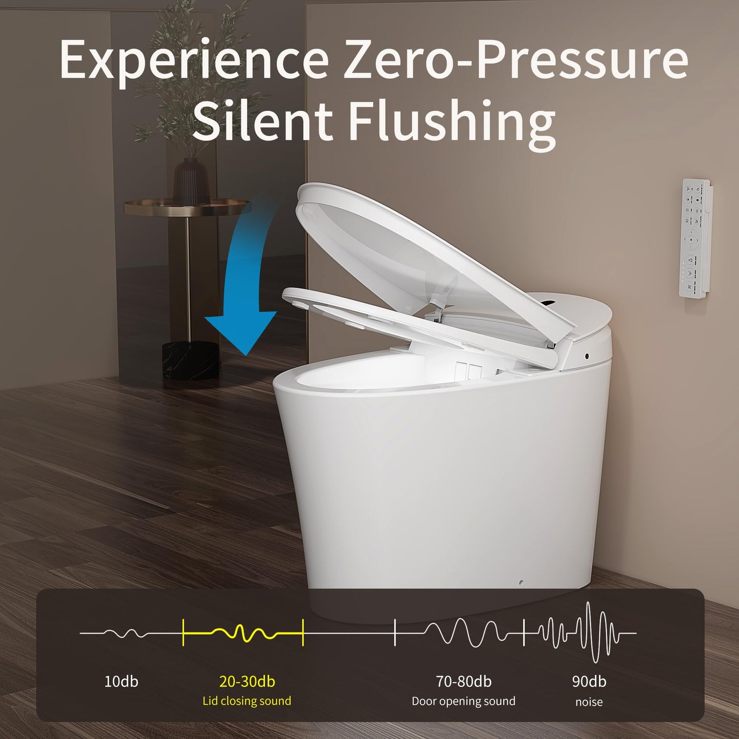 BatheCo Smart Toilet with Bidet Built in, Elongated Japanese Toilet with Powerful Flusht, Heated Bidet ADA Comfort Height, Dryer, Deodorizer, Night Light