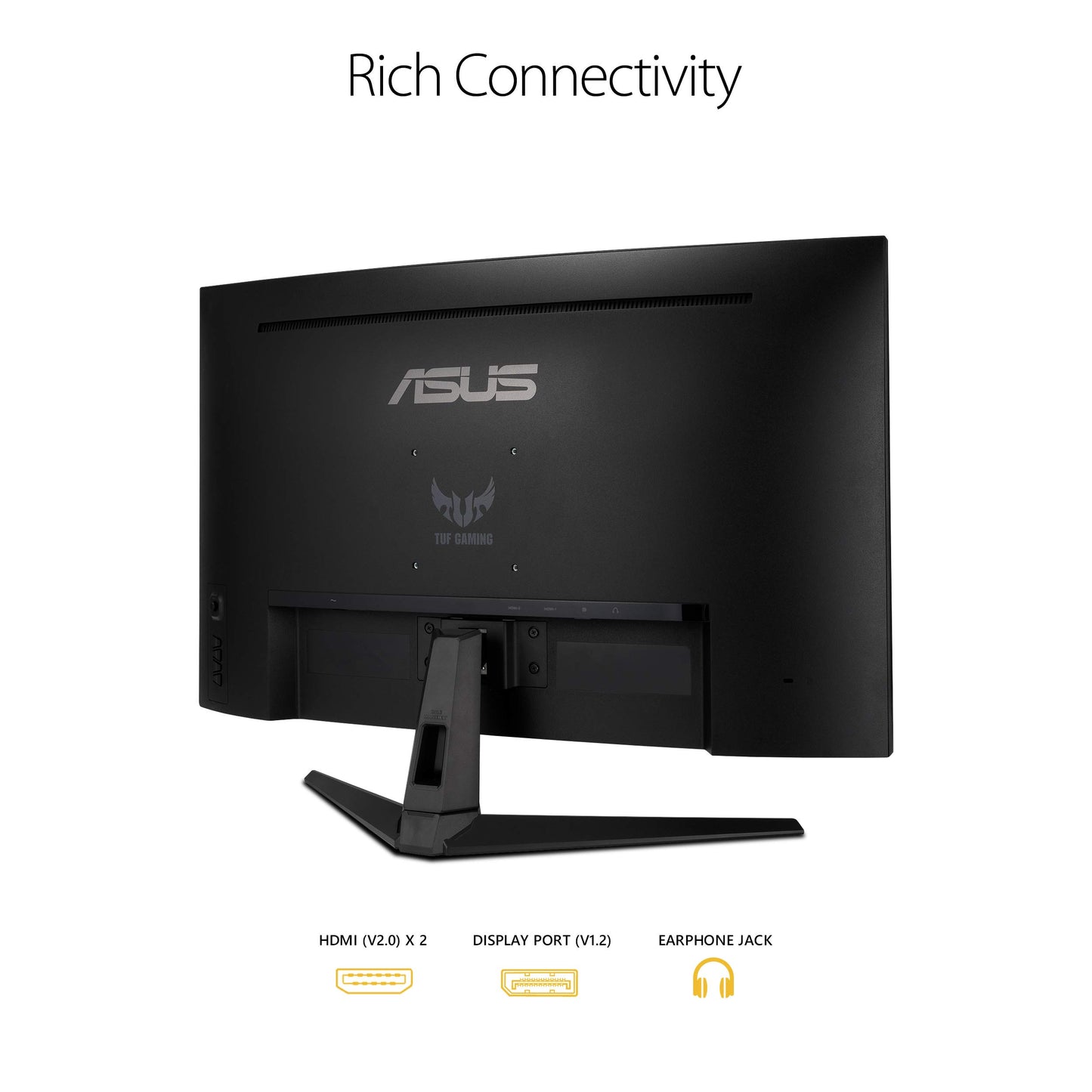 ASUS TUF 32 Inch Curved Gaming Monitor - QHD (2560 x 1440), 165Hz (Supports 144Hz), 1ms, Extreme Low Motion Blur, Speaker, FreeSync Premium, VESA Mountable, DisplayPort, HDMI - VG32VQ1B