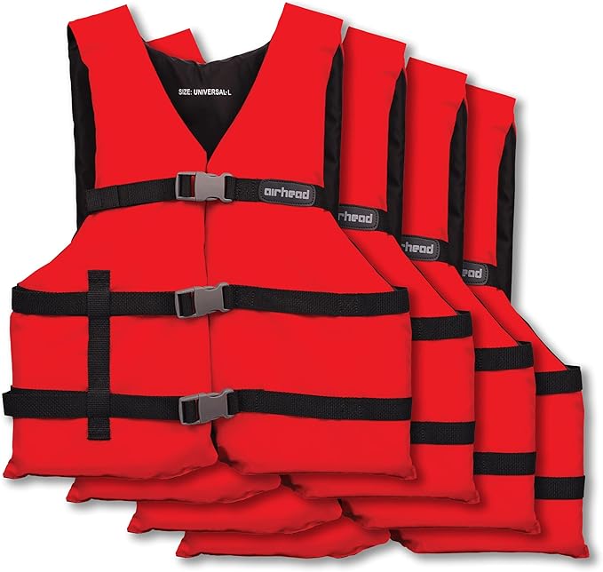 Airhead Adult General Purpose Life Vest 4-Pack, Multiple Colors Available