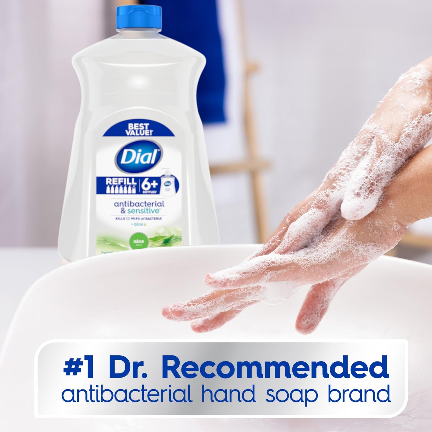 Dial Antibacterial Liquid Hand Soap Refill, Aloe, 52 fl oz (Pack of 3)