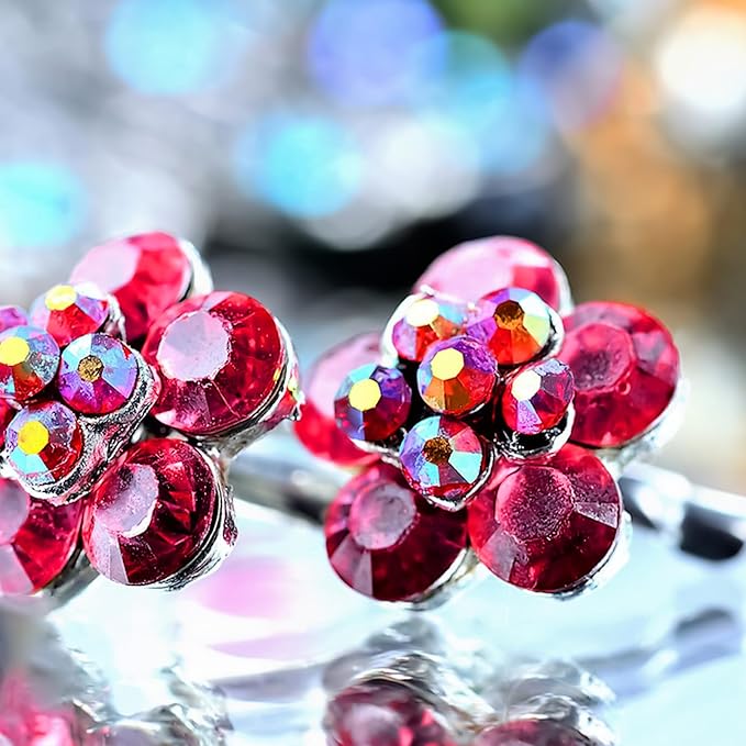 Self Adhesive Face Gems and Pearls for Makeup, Festival Jewels, Hair Gems, Rhinestone Stickers for Face, Eye, Makeup, Nail, Body, Crafts 3/4/5/6 mm 975Pcs (06.gem_Rosered)