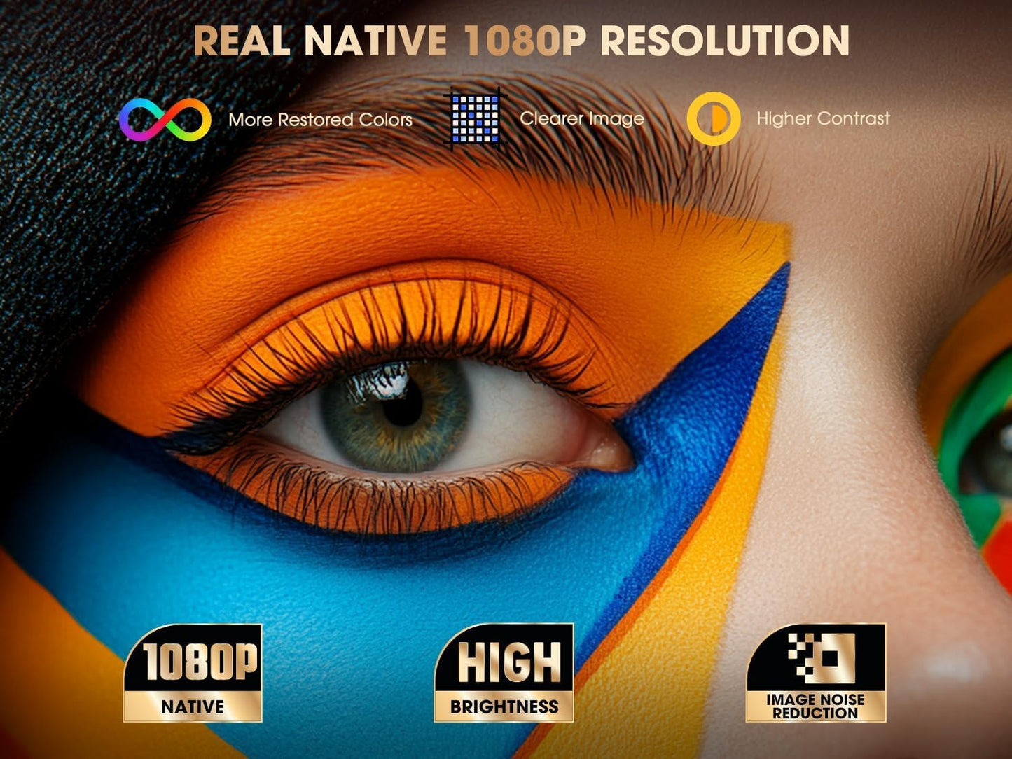 VIZONY Smart Projector with WiFi 6 & Bluetooth, Compatible with Netflix/YouTube/Prime Video Apps, Auto Focus & Keystone, Full-Sealed Optical Engine, Native 1080P