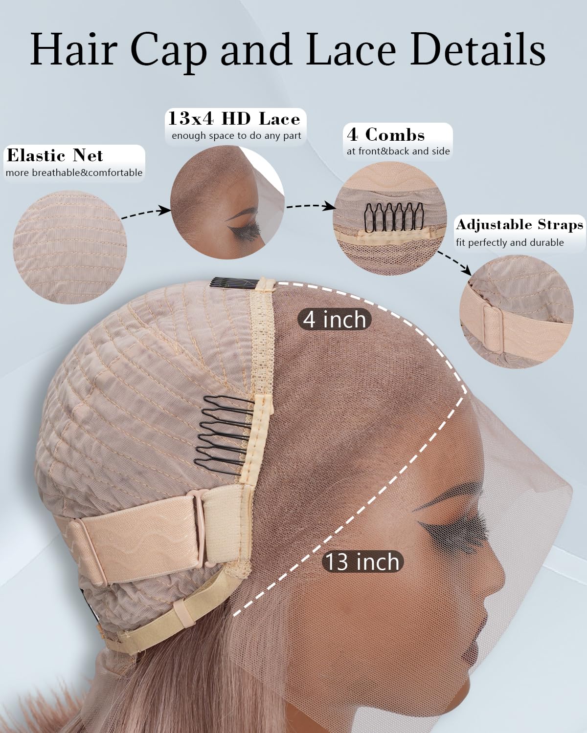 Geomone 16 Inch Ash Blonde Bob Wig Human Hair 13x4 Straight Transparent Lace Frontal Wigs 180 Density Colored Bob Wig Pre Plucke