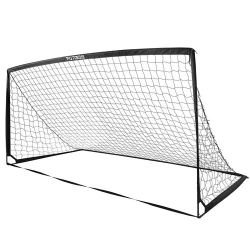 RUNBOW 11x5.5',9x5',6x4' FT Metal Frame Soccer Goal for Backyard Kids Adult Junior Teenager Large Soccer Net with Carry Bag (11x5.5FT, 1 Pack, Black)