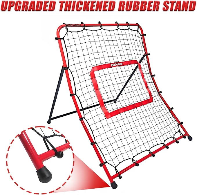 Zonlolo Baseball Pitchback Net, Rebounder Net, Pitching Return Trainer,Three Angles Without Adjusting, Perfect for Solo Playing Catch