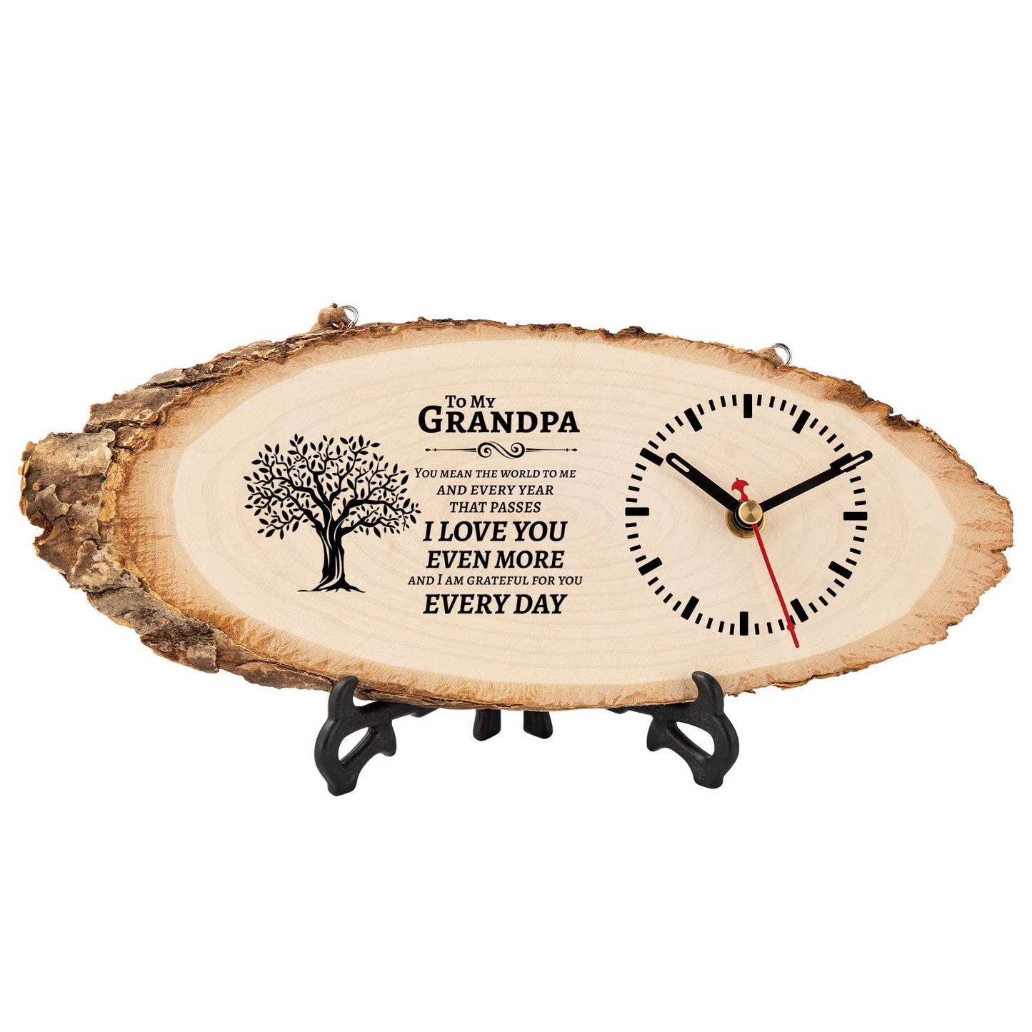 BeauGift Gifts for Grandpa Wooden Clock, Birthday Gifts for Grandpa from Granddaughter Grandchild, Best Grandpa Ever Gifts to My Grandpa Gifts