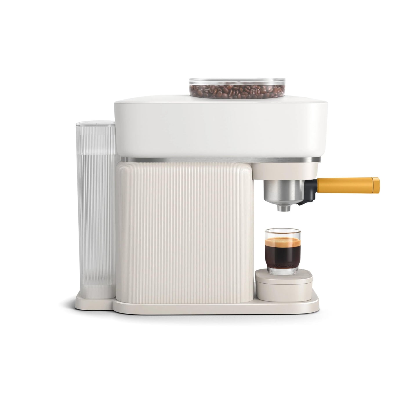 Philips Baristina Espresso Machine, Grind, Tamp & Brew Coffee Beans in One Swipe, Compact, 16 Bar Pump Pressure, Automatic Grinder, White with Mango Portafilter (BAR310/50)