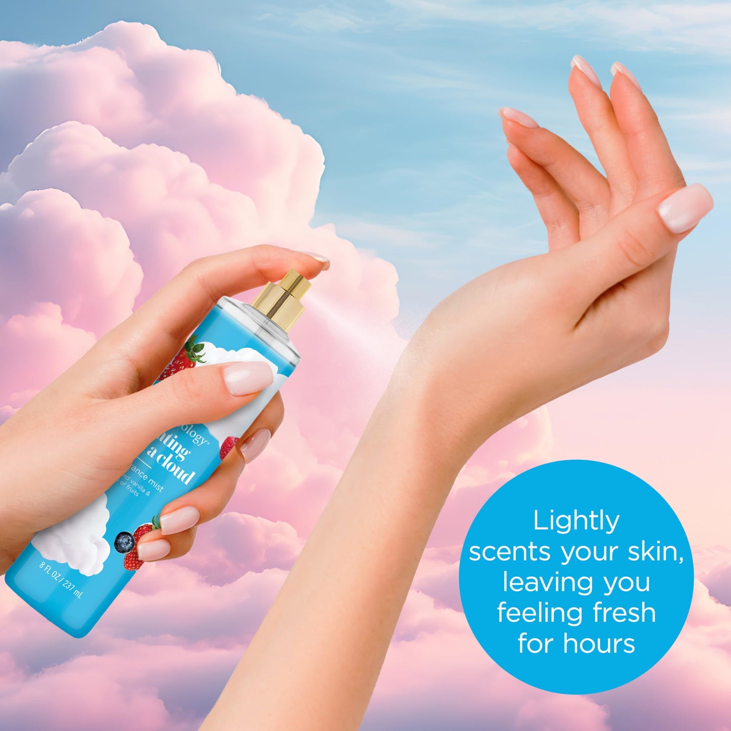 Bodycology Long-Lasting Fragrance Body Mist, Floating On A Cloud, 8 fl oz (Pack of 2)