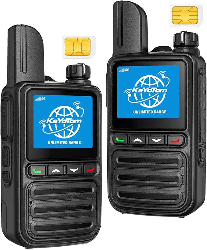 KAYOTOM Lifetime Free Unlimited Range Rapid Global Walkie Talkies PTT Push-to-Talk Over Cellular Nationwide 5000+ Miles PO...