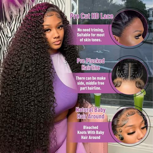 VIPbeauty 200% Density 13x6 Deep Wave Lace Front Wigs Human Hair 13x6 HD Transparent Water Wave Lace Front Wigs for Women Pre Plucked with Baby Hair 18inch