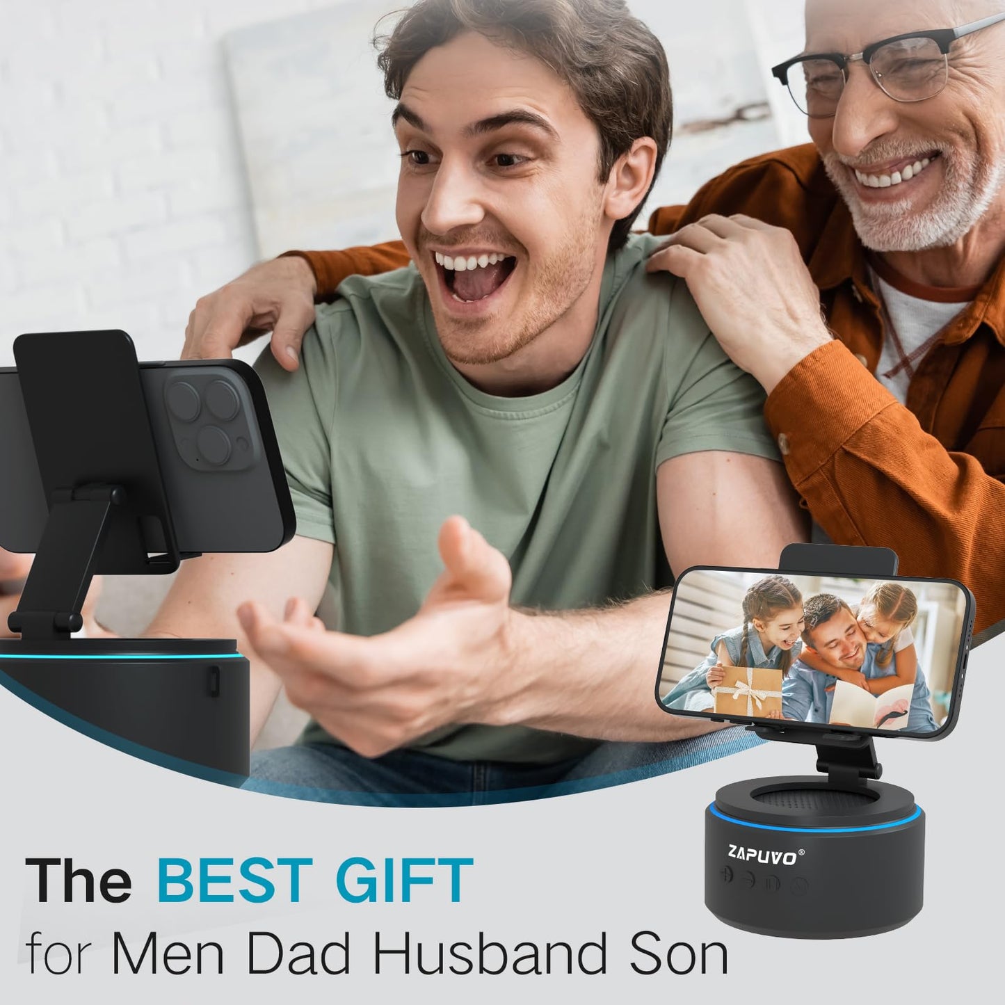 Gifts for Men Dad Him Husband Christmas - Bluetooth Speaker with Phone Stand - Anniversary Birthday Gift for Teen Boy Boyfriend Women, Mens Stocking Stuffers - Ideal for Home/Kitchens/Outdoor/Desk