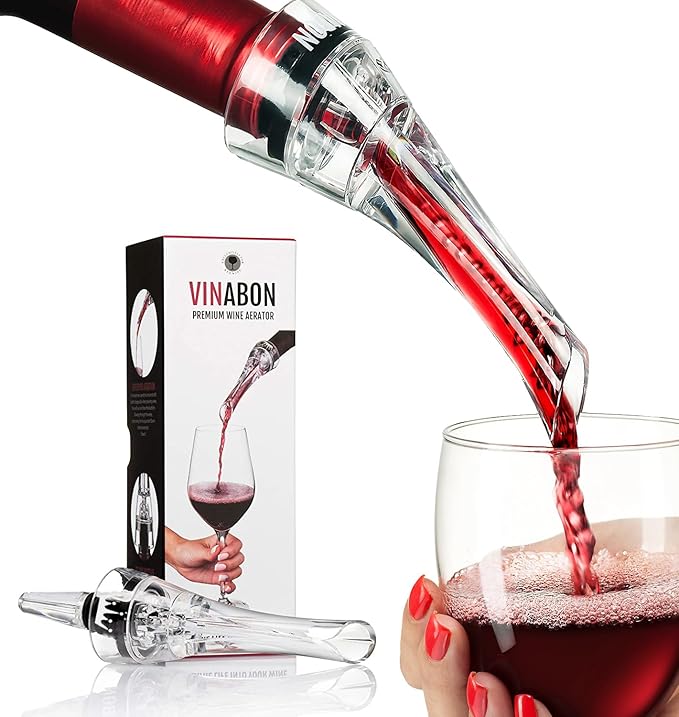 VINABON Wine Aerator Pourer Spout – Updated 2026 Professional Wine Aerator for Superior Flavor, Enhanced Bouquet & Rich, S...