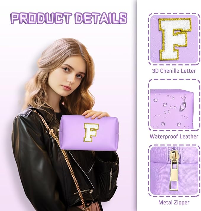 TOPEAST Gifts for Mom - Personalized Makeup Bag, Purple, Cosmetic Case