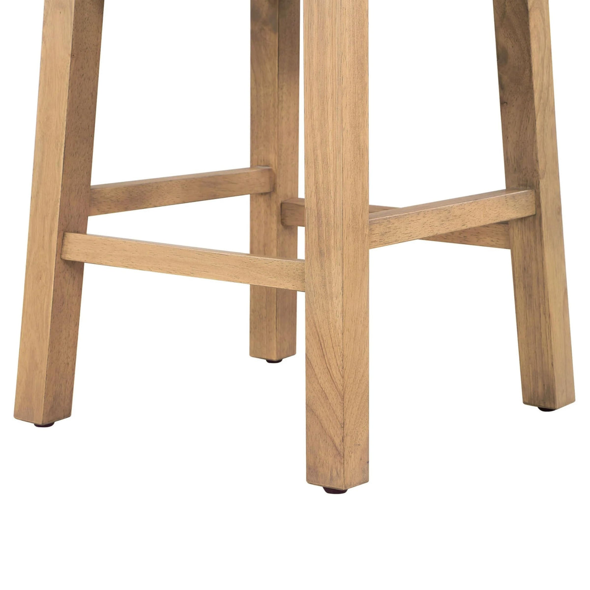 Set of 2 Solid Rubberwood Round Side Tables with Drawer, Natural Oak Painted Finish Sofa End Tables & Nightstands for Living Room, Bedroom