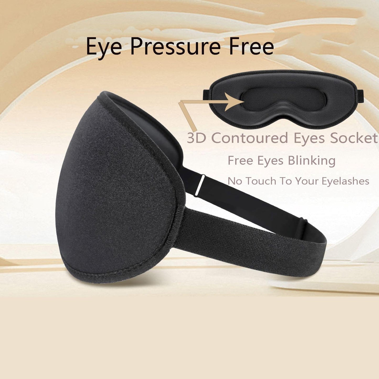 Sleep Mask for Side Sleeper Women Men,Blackout Eye Masks for Sleep,3D Contoured Sleeping Mask,Breathable Adjustable Eye Cover Blindfold with lash Extensions for Trave,Nap,Night Work