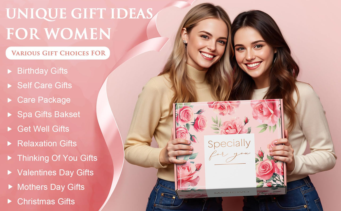 Birthday Gifts for Women Self Care Gifts, Rose Spa Gifts Baskets Bath Set Get Well Gifts Care Package Relaxation Valentines Day Gifts for Her Women Mom Sister Friend Wife Girlfriend Teacher w/ Blanket