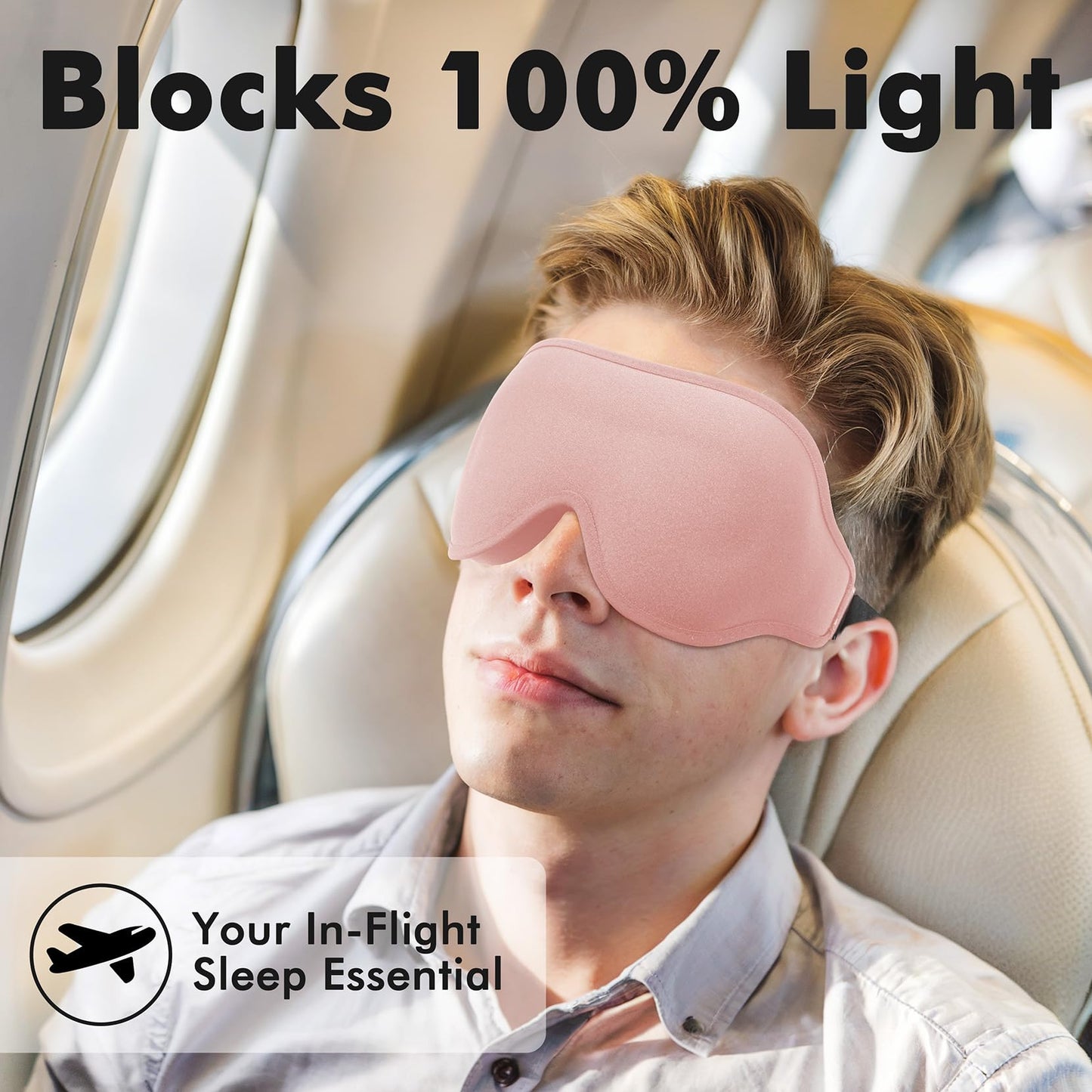 Weighted Eye Mask for Sleeping, 3D Contoured Sleep Mask Blackout with Adjustable Strap, Lash Extensions Sleeping Mask for Travel, Eye Cover Blindfold for Men Women (Pink, 4.6oz)