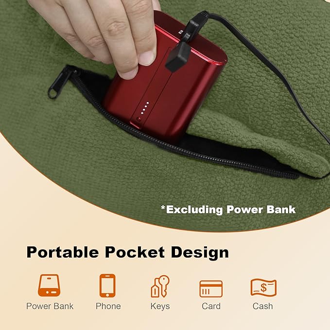 MDSTOP Heated Hand Warmer Pouch, Portable Electric Heated Hand Muff, Heated Gloves for Women, Men, Kids, Hunting,Fishing,Camping,Golf & Xmas Gifts（No-Battery）
