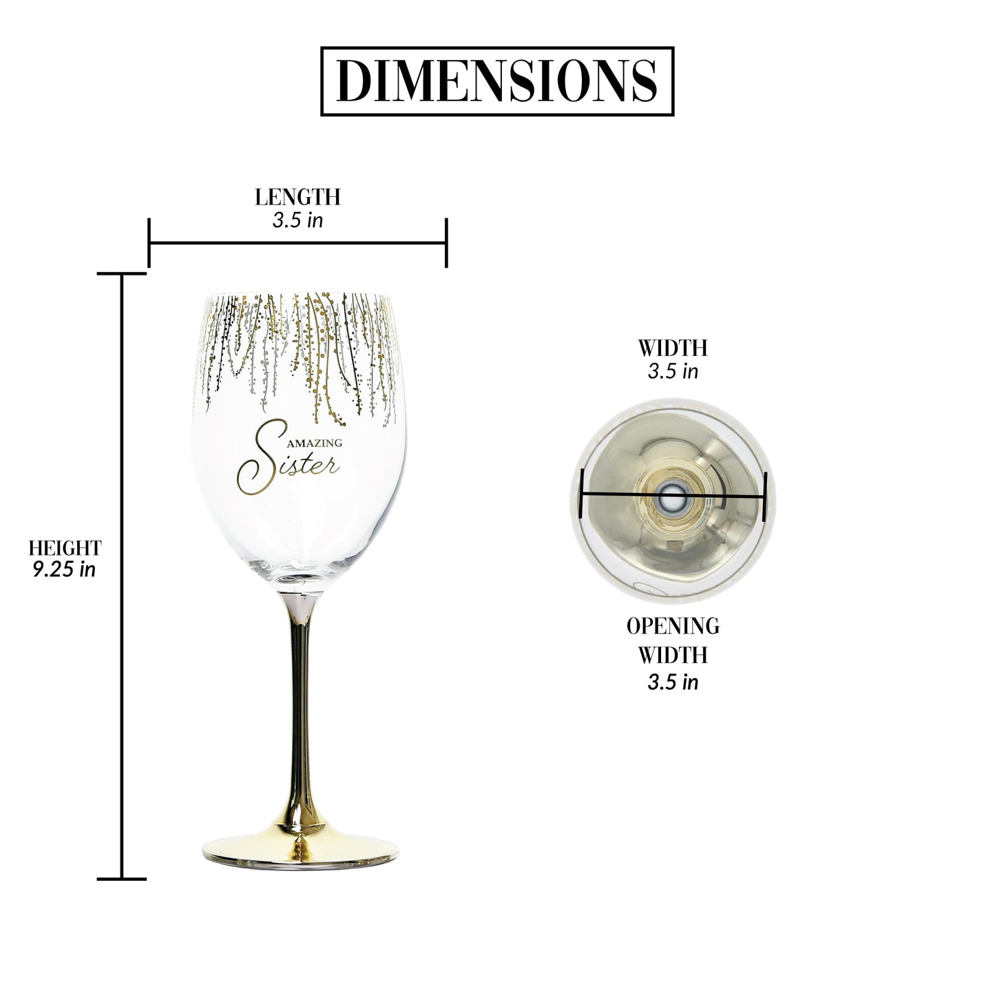 Pavilion Gift Company - Amazing Sister - 19 oz Stemmed Wine Glass Stepsister Sister-In-Law Present From Sibling Brother