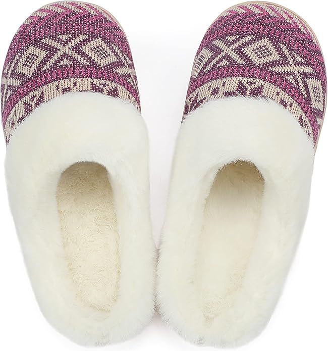 Women's Christmas Cotton Slippers Soft Memory Foam Cozy Warm Indoor Outdoor